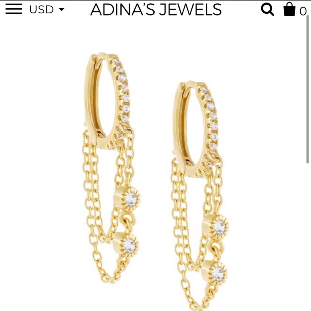 Adina’s Bezel Chain Earring